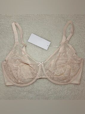 HSIA Enchanted Unlined Lace Underwire Bra 36G NWT